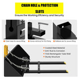 Garvee 43 in Clamp On Pallet Forks Heavy Duty Fork Rack For Loader Bucket Skid Steer Tractor, 2000 LBS, Steel, Black