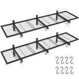 Garvee Garage Wall Shelves 1x4 ft Heavy-Duty Metal Sturdy Wall-Mounted Storage Rack Adjustable Support Columns Space-Saving Utility Room - 2 Pack