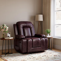 Garvee Power Lift Recliner Chair - Heat and Massage, Adjustable Back and Legs, PU Leather Electric Lift Chair Designed for Mobility Aid Elderly Relaxation, Claret