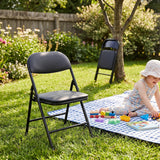 Garvee 4-Pack Kids Folding Chairs – Sturdy Steel Frame, Waterproof & Lightweight Portable Toddler Seats for Indoor & Outdoor Use, Easy Storage – Black