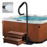 Garvee Hot Tub Handrail with LED Light, 360° Rotatable, Adjustable 35"-57", Carbon Steel, Non-Slip Grip, Slide-Under Base, Indoor & Outdoor Spa - Black
