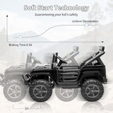 Garvee High-Quality 24V 2-Seater Kids Electric Ride On Truck – 4x4, Remote & Parental Control, Wireless Music, LED Lights, 3 Speeds, 4-Wheel Suspension – Best Gift Car for Boys & Girls – Black - Black