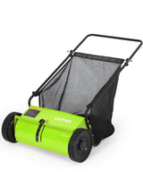 Garvee 21" Push Lawn Sweeper, Light Green Manual Leaf Collector, Spinning Brush System, 6 cu.ft Quick-Release Hopper, 5:1 Gear Drive, Adjustable Sweeping Height, Carbon Steel Frame for Leaves, Grass Clippings, Pine Needles, Lawn and Driveway Cleanup - Light Green