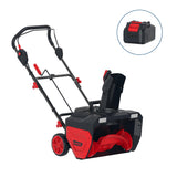 Garvee 40V 21-Inch Cordless Snow Blower, Black + Red, 1400W Brushless Motor, Dual 5.0Ah Batteries, 15.4-Inch Clearing Depth, 26.2-Foot Throw Distance, LED Lights, Adjustable Chute, Push Snow Thrower for Driveways and Sidewalks - Black + Red