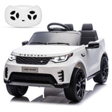 Garvee Ride P Series 12V Kids Ride On Car Land Rover Style Dual Motors 3 Speed Modes 4.5Ah Battery Safety Seatbelt Remote Control Black Outdoor Play - White - White