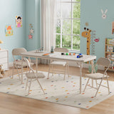 Garvee Ultra Soft Padded 5-Piece Kids Collapsible Table and Chairs Set – Portable Toddler Activity Furniture – Perfect for Study Room, Dining Room, Daycare – Color: Beige