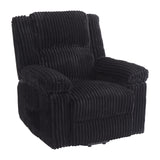 Garvee Corduroy Recliner Chair, Manual Recliner Sofa with Handle, Pillow Top Arms, Thick Padding, Side Pocket, 400Lbs Capacity, Adjustable Recliner for Living Room, Bedroom, Home Theater, Black - Black