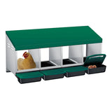 Garvee 4-Compartment Roll Away Chicken Nesting Box – Heavy Duty Metal – Removable Egg Trays – Easy Wall Mount – Ideal for Coops & Farms – Green – Four Grids - Green
