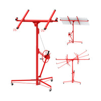 Garvee 11 ft Drywall Lift Heavy-Duty Panel Hoist With 360° Adjustable Arm Locking Wheels Black