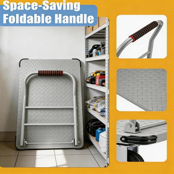 Garvee Heavy Duty Platform Truck Cart 1800LBS Capacity Steel Flatbed Dolly 36x24 Large Utility Cart Foldable Hand Truck Warehouse Garage Shipping Moving