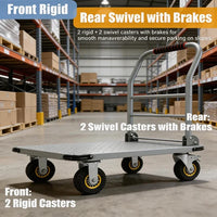 Garvee Heavy Duty Platform Truck Cart 1800LBS Capacity Steel Flatbed Dolly 36x24 Large Utility Cart Foldable Hand Truck Warehouse Garage Shipping Moving