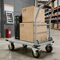 Garvee Heavy Duty Platform Truck Cart 1800LBS Capacity Steel Flatbed Dolly 36x24 Large Utility Cart Foldable Hand Truck Warehouse Garage Shipping Moving