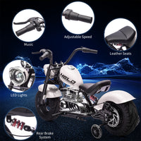 Garvee 36V Kids Electric Dirt Bike With 2 Training Wheels For Ages 14+, 350W Brushless Motor, White