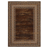 Garvee 8x10 ft Area Rug, Red Brown Geometric Washable Low Pile Polyester Carpet, Vintage Bordered Design with Stain Resistant Surface and Non Slip TPR Backing for Living Room, Bedroom, Dining Room, Nursery and Office - Red Brown