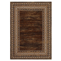 Garvee Bordered Red-Brown 8x10 Vintage Rug, Solid Low Pile Carpet, Non Slip Stain Resistant for Living Room, Bedroom, Dining Area