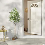Garvee Faux Olive Tree 5Ft Tall Artificial Olive Trees Indoor with Realistic Silk Leaves & Fruits for Home Decor Living Room Office Entryway Green