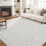 Garvee Washable 5x7 Area Rug, Ultra-Thin Soft Modern Contemporary Indoor Rug for Bedroom Living Room or Dining Room, Non-Slip Throw Rug Foldable Carpet for Office Playroom, Light Grey - Grey