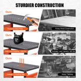 Garvee Portable Welding Table with Wheels, 36 x 24 Inch Steel Top, Orange, Heavy-Duty Workbench for Welding and Sawing