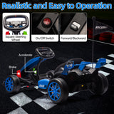 Garvee 24V Kids Ride On Go Kart, Adjustable Legroom, Blue, 7.5 mph High Speed Drifting Car for Kids 6+ - Blue
