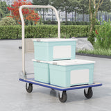 Garvee Push Cart Dolly Heavy Duty Foldable Hand Truck with 360 Degree Swivel Wheels for Moving and Storage, Blue, 286.6lbs Capacity