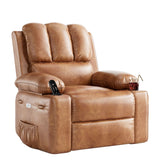 Garvee 27'' Width Electric Power Oversized Rocker Swivel Recliner Chair, USB Charger Lazy Boy for Adults, w/ Vibrating Massage and Heating, 1.5x Sponge Filling for Living Room, Bedroom and Nursery - Retro