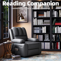 Fauteuil inclinable surdimensionné Garvee avec chauffage et massage, pivotant à 306°, inclinable manuel, cuir PU, porte-gobelet, pour salons et chambres de bébé, gris