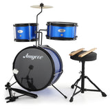 Garvee Beginner Kids 3-Piece Electronic Drum Set – Cymbal, 2 , Bass Drum with Pedal, Drumsticks, Adjustable Throne – Junior Musical Percussion Kit for Boys & Girls, Blue - Blue