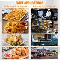 Garvee Commercial Deep Fryer with Basket Stainless Steel Electric Countertop Fryer 6.3 QT 1500W for Restaurant and Home Use