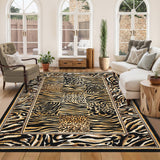 Garvee Leopard Rug 5x7 Washable Soft Low Pile Non-Slip Carpet for Living Room Bedroom Dining Room Brown - Brown