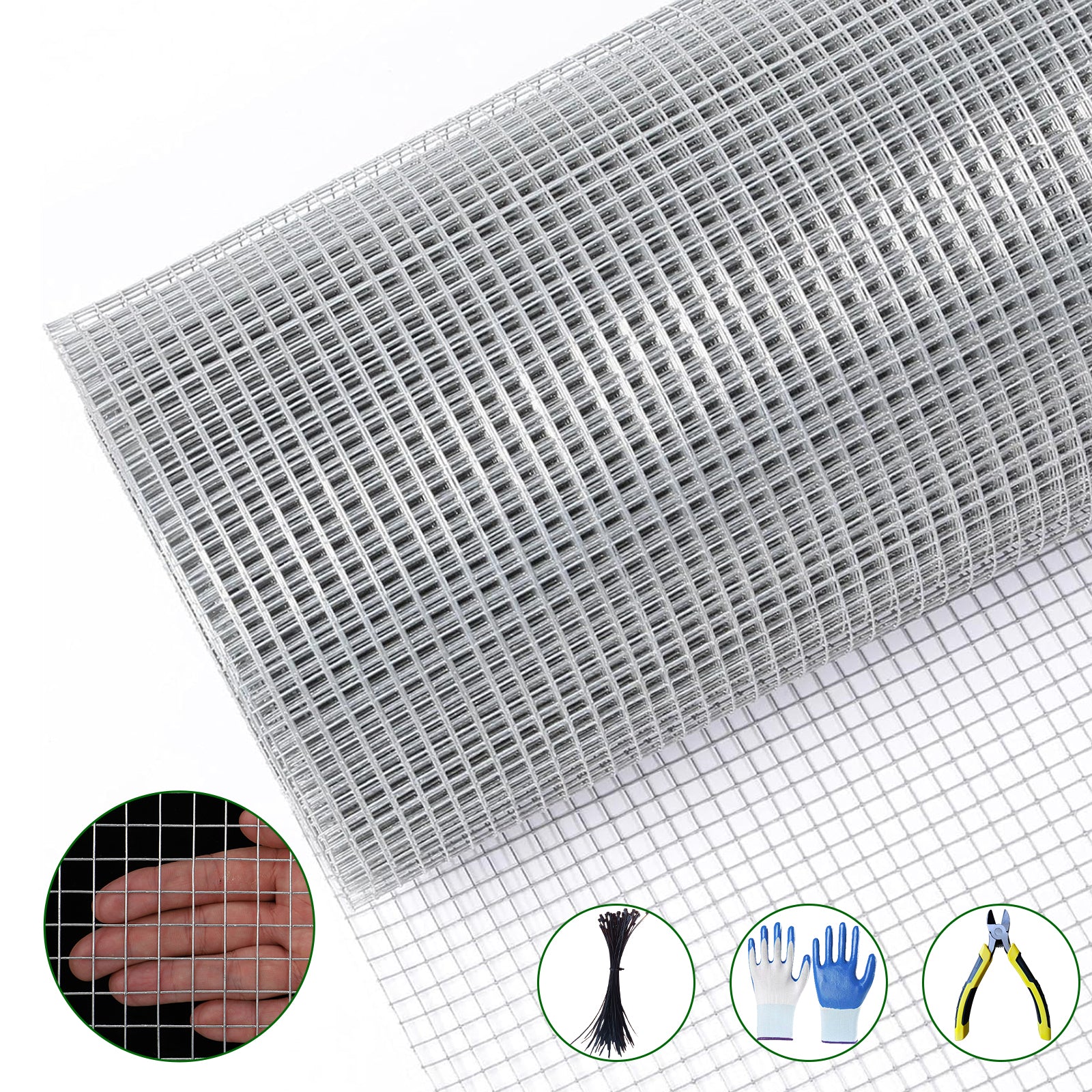 Garvee 1/2inch 72 In×100 Ft 19 Gauge, Chicken Wire Fence Wire Mesh Fence Galvanized Steel Poultry Netting Garden Fence Tree Guard Wire Fence Rolls Hardware Cloth for Yard Vegetable Plant Protection, Sliver