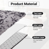 Garvee Fluffy & Sheepskin Dark Grey 9x12 Area Rugs or Bedroom Furry Rug for Living Room, Fuzzy Shag Fur Rug for Nursery Room Tie-Dyed Non-Skid Plush Throw Rug Shaggy Accent Rug for Indoor Home Floor Carpet