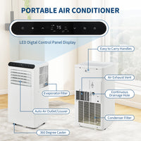 Garvee 10,000 BTU Portable Air Conditioner, 3-In-1 Cooling, Dehumidifier & Fan for Rooms Up to 450 Sq.Ft, Remote Control, Ultra-Quiet 47dB Sleep Mode, 24H Timer, Window Kit Included, White