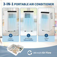 Garvee 8000 BTU Portable Air Conditioners Cool Up to 350 Sq.Ft,3 IN 1 Portable Ac Unit with Remote Control/LED Display/24Hrs Timer/Window Installation Kit & Low Noise for Home/Hotel/Office - White Top