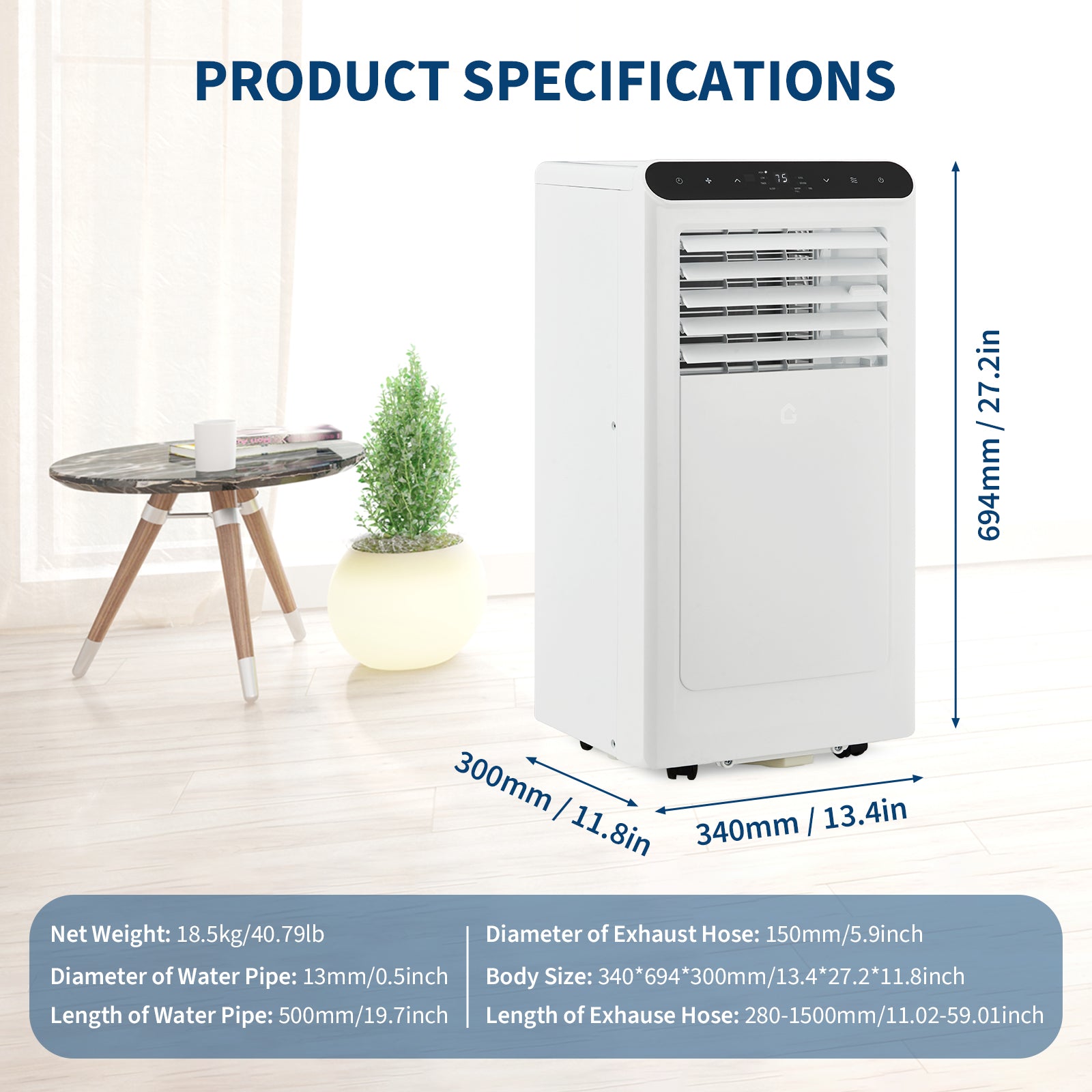 Garvee 8000 BTU Portable Air Conditioners Cool Up to 350 Sq.Ft,3 IN 1 Portable Ac Unit with Remote Control/LED Display/24Hrs Timer/Window Installation Kit & Low Noise for Home/Hotel/Office - White Top