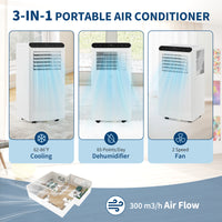 Garvee 10,000 BTU Portable Air Conditioner, 3-In-1 Cooling, Dehumidifier & Fan for Rooms Up to 450 Sq.Ft, Remote Control, Ultra-Quiet 47dB Sleep Mode, 24H Timer, Window Kit Included, White
