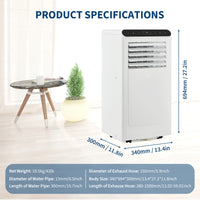 Garvee 10,000 BTU Portable Air Conditioner, 3-In-1 Cooling, Dehumidifier & Fan for Rooms Up to 450 Sq.Ft, Remote Control, Ultra-Quiet 47dB Sleep Mode, 24H Timer, Window Kit Included, White