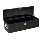 Garvee Aluminum Truck Tool Box – 39" Lockable Under Seat Storage Organizer, Heavy-Duty & Weatherproof Car Toolbox for Pickup, SUV, Van – Rust-Proof Design with Side Handle - Black