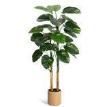 Garvee 6ft Fake Tree with Decorative Planter, Faux Golden Pothos Scindapsus Aureus Plant, Lifelike Indoor Floor Tree, Ideal for Home & Office Decoration - 6Ft