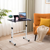 Garvee Mobile Standing Desk Height Adjustable Sit Stand Table Rolling White for Home Office