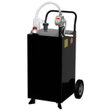 Garvee 45 Gallon Fuel Caddy, Portable Gas Caddy, Transfer Fluid Diesel Gasoline Storage Tank Container with Fuel Transfer Rotary Hand Pump/Wheels for Boat ATV Car Motorcycle, Black - Black