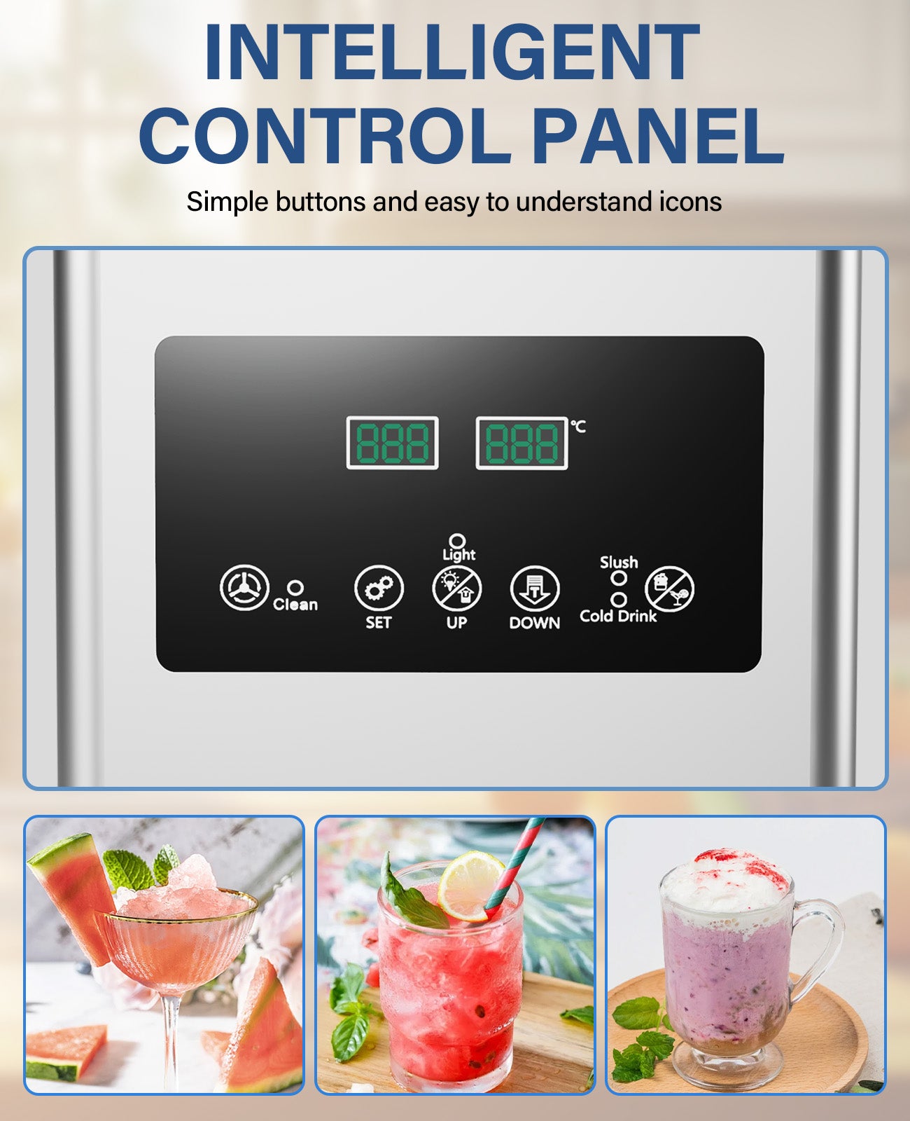 Garvee Commercial Slushy Machine 15L, Stainless Steel Smoothie Frozen Drink Maker with Self-Cleaning Mode, 450W Frozen Drink Machine, Maker Smoothie Machine for Home Party Restaurants Cafe Bars