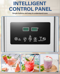 Garvee Commercial Slushy Machine 15L, Stainless Steel Smoothie Frozen Drink Maker with Self-Cleaning Mode, 450W Frozen Drink Machine, Maker Smoothie Machine for Home Party Restaurants Cafe Bars