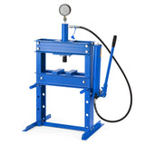 Garvee 10 Ton Hydraulic Benchtop Press with Pressure Gauge, Heavy Duty Adjustable H-Frame Hydraulic Garage Press Machine for Auto Repair, Overload Protection & Rust Resistant, Blue - Blue