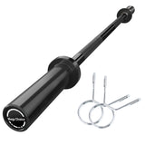 Garvee Olympic Barbell 4FT Weight Bar for Weightlifting and Powerlifting 45lb, 500lbs Capacity, 2” Standard Weights, Black - Black