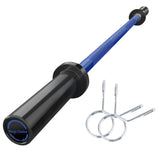 Garvee Olympic Barbell 4FT Weight Bar for Weightlifting and Powerlifting 45lb, 500lbs Capacity, 2” Standard Weights, Black - Blue