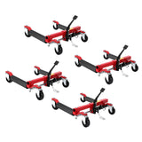 Garvee Car Wheel Dolly Jack Set 6000LBS Capacity Hydraulic Tire Jack Twin Rollers Heavy Duty Foot Pedal Auto Repair Moving Set of 4 - Red
