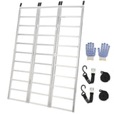 Garvee 77"x54" Tri-Fold Aluminum Truck Loading Ramps – 1500-LB Capacity Heavy-Duty Rust-Proof with Load Straps & Non-Slip Treads for ATV, Motorcycle, Lawn Mower, Dirtbike - Silver