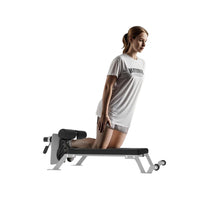 Garvee Banc à ischios-jambiers et fessiers réglable Nordic Curl Machine avec roues pour salle de sport à domicile 116,6 x 45,7 x 34,8 cm Blanc