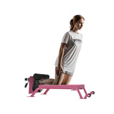Garvee Nordic Curl Machine Adjustable Hamstring & Glute Bench with Wheels for Home Gym 45.9x18x13.7 inch Pink - Pink