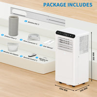 Garvee 8000 BTU Portable Air Conditioners Cool Up to 350 Sq.Ft,3 IN 1 Portable Ac Unit with Remote Control/LED Display/24Hrs Timer/Window Installation Kit & Low Noise for Home/Hotel/Office - Black Top
